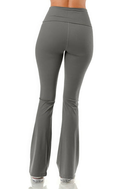 Folded High Waist Smooth Flare Yoga Pants